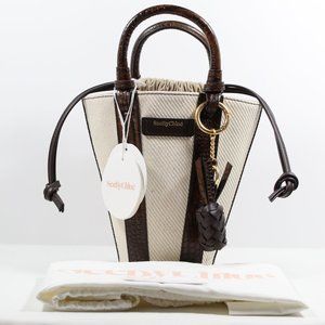 See By Chloe Small Cecilya Canvas/Leather Tote - Beige/Brown Crocodile